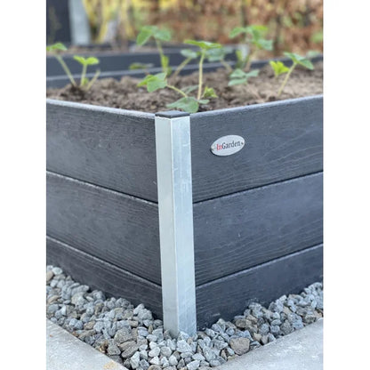 Højbed Struktur uden sneglekant - Sort