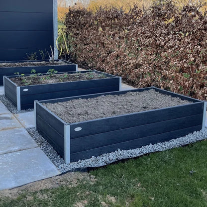 Højbed Struktur uden sneglekant - Sort