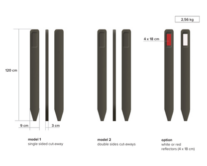 Vejside mærke med reflektion