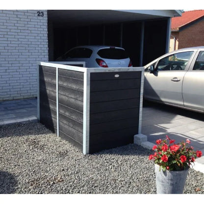 Skraldespandsskjuler - Dobbelt uden låge - Grå