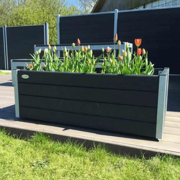 Aflange blomsterkummer - Med hjul - Galv. hjørner