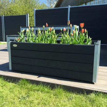 Aflange blomsterkummer - Med hjul - Galv. hjørner