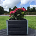 Kvadratiske blomsterkummer - Med hjul - Galv. hjørner - Plastplanker -  - Blomsterkrukke