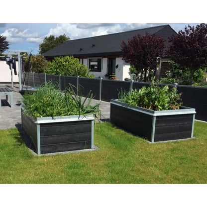 Højbed Classic med sneglekant - Sort - Plastplanker -  - Højbede