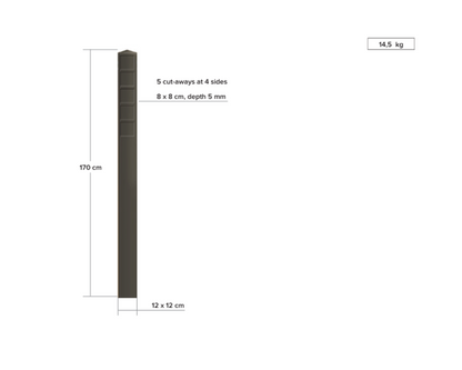Stipæl - med udskæringer til skiltning