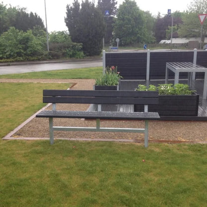 Bænk til nedstøbning - Med ryglæn