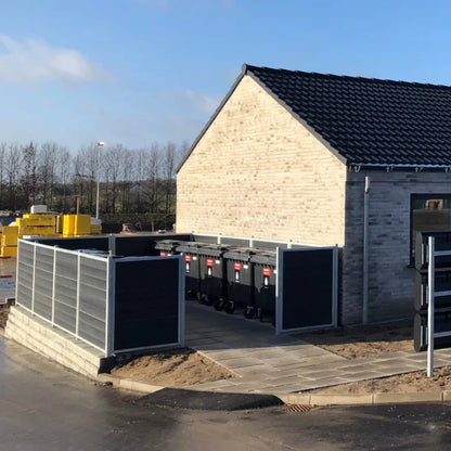 Skraldespandsskjuler - Quatro uden låge - Grå