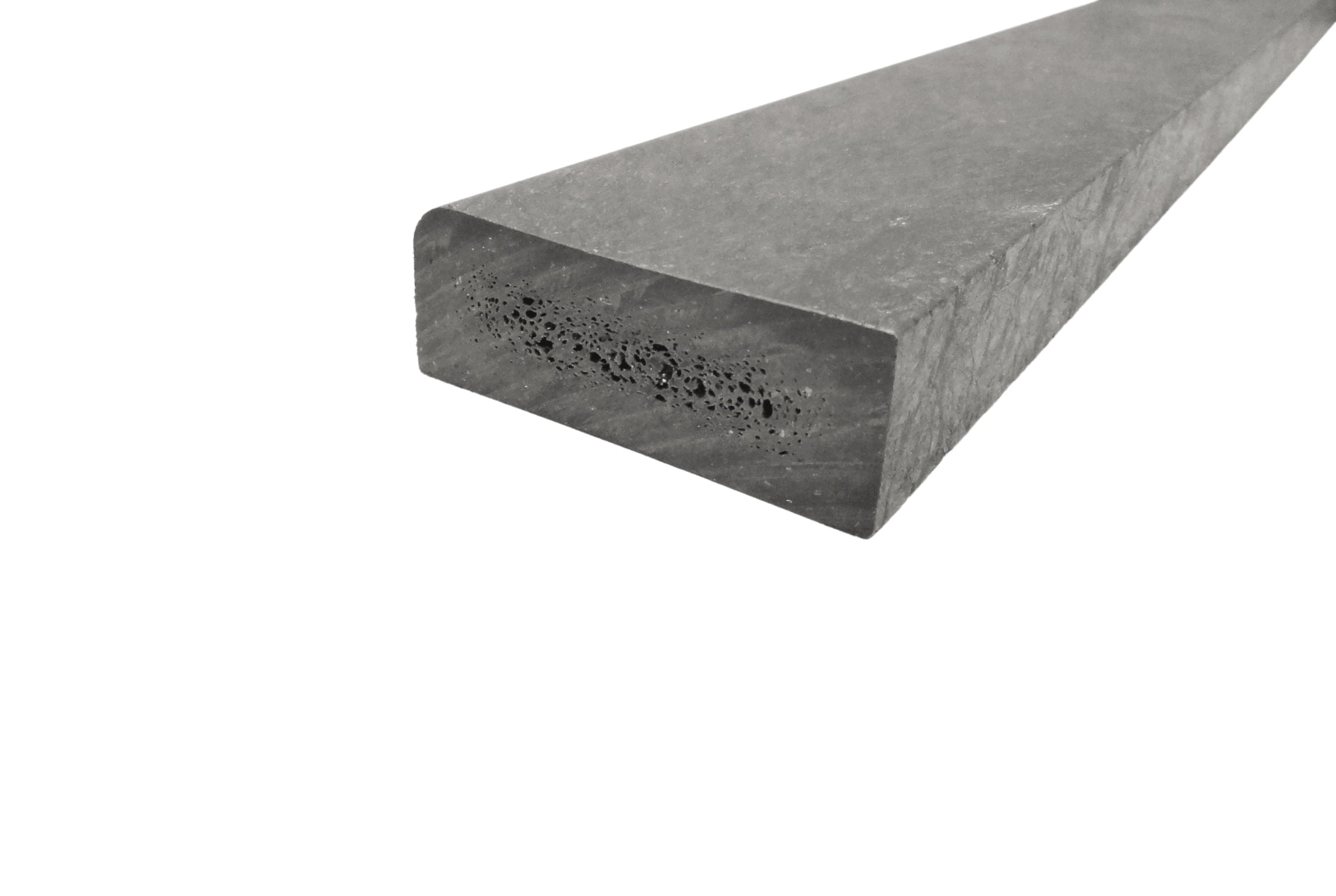 Plastplanke med 1 Afrundet Kant - Grå