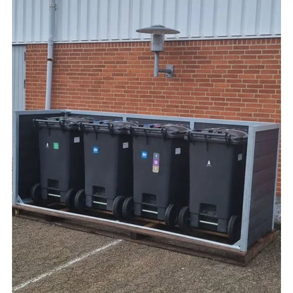 Skraldespandsskjuler - Quatro uden låge - Grå