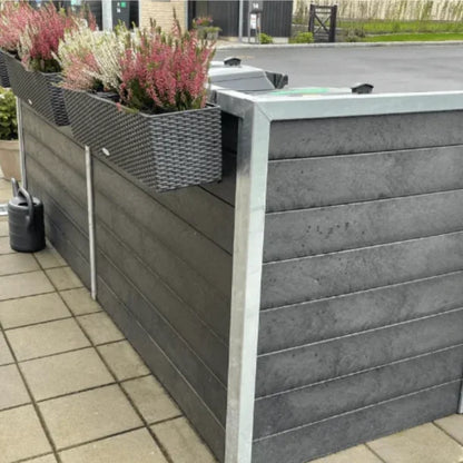 Skraldespandsskjuler - Quatro uden låge - Grå