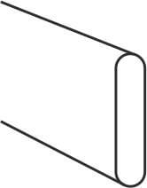 Plastplanke med 4 afrundet hjørner - Sort