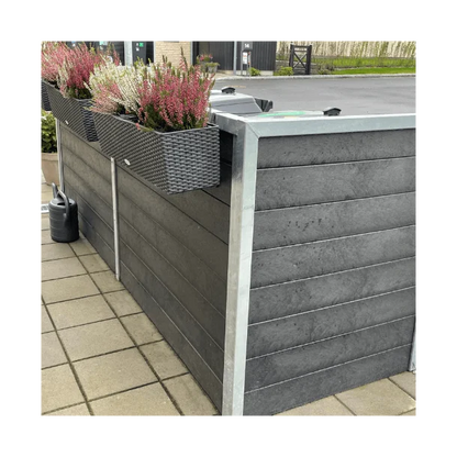 Skraldespandsskjuler - Triple uden låge - Sort